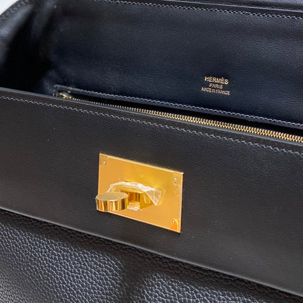 HM 26S 24/24 29MM IN BLACK EVERCOLOR CALFSKIN GOLD KELLY BUCKLE