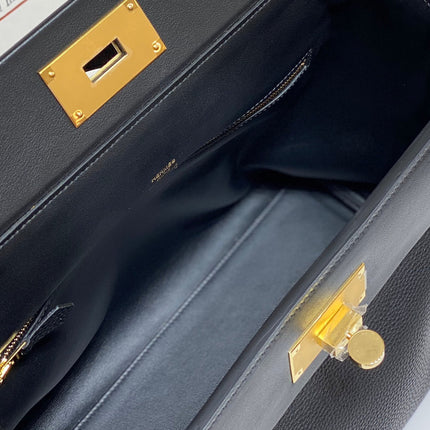 HM 26S 24/24 29MM IN BLACK EVERCOLOR CALFSKIN GOLD KELLY BUCKLE