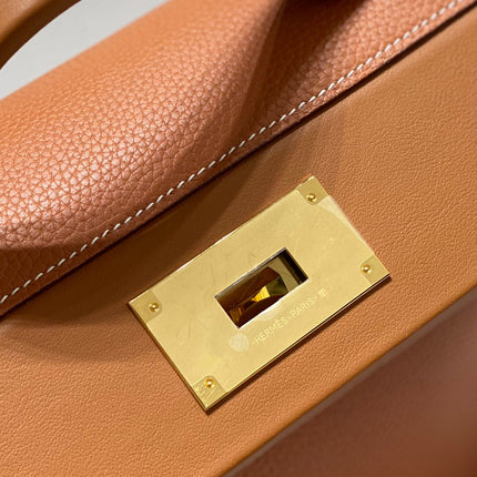 HM 26S 24/24 29MM IN ORANGE EVERCOLOR CALFSKIN GOLD KELLY BUCKLE