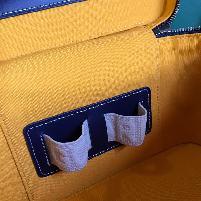 MUSE VANITY CASE 20 IN NAVY BLUE GOYARDINE CANVAS