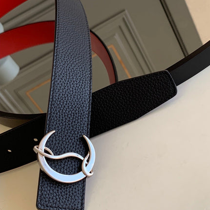 CL BELT 35MM IN BLACK CALFSKIN 566231