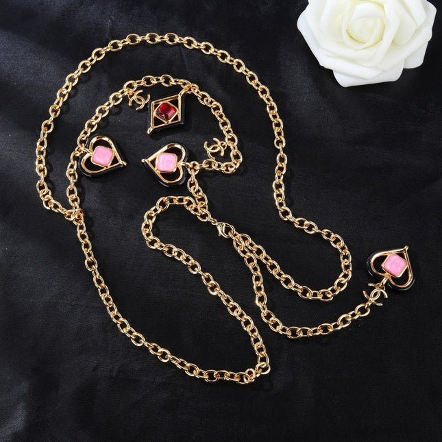 CHANEL 25S CHAIN BELT IN GOLD METALLIC STONE-EMBELLISHED 612631