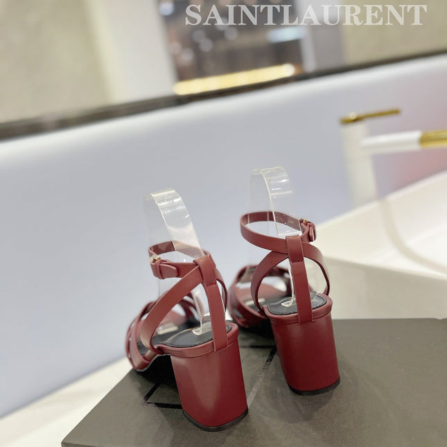 SL TRIBUTE SANDAL BERRY CALFSKIN
