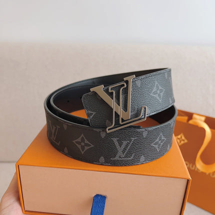 LV 25S BELT 40 MM IN BLACK MIX GREY CALFSKIN 593204