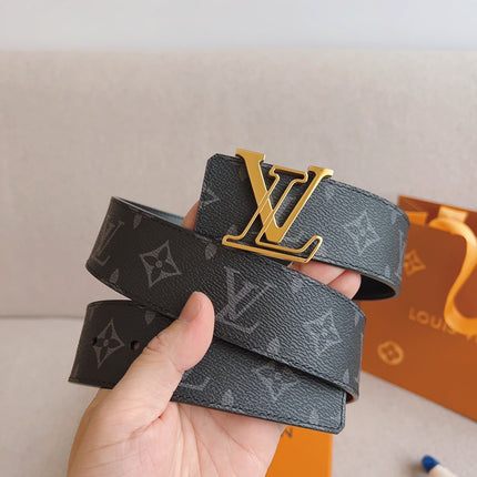 LV 25S BELT 40 MM IN BLACK MIX GREY CALFSKIN 593205
