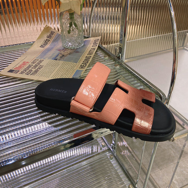 CHYPRE SANDAL OMBRE LIGHT PINK BROWN CALFSKIN