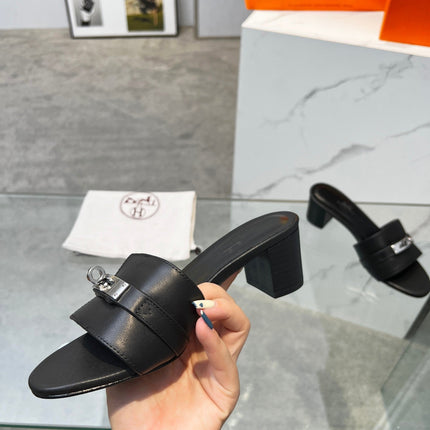 Gigi 50 Sandal Black Calfskin