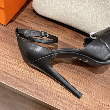 H - CLASSIC SANDAL 125 BLACK LAMBSKIN