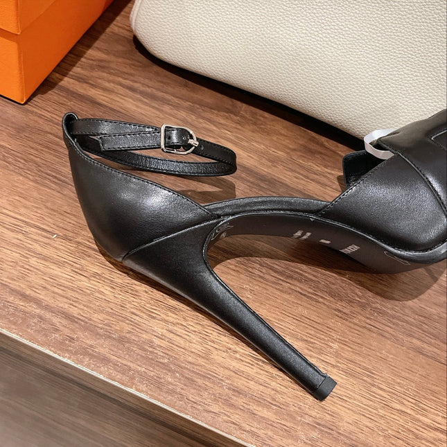 H - CLASSIC SANDAL 125 BLACK LAMBSKIN