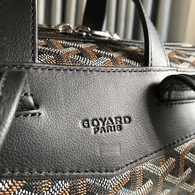 CISALPIN BACKPACK 43 IN BLACK GOYARDINE CANVAS AND CALFSKIN