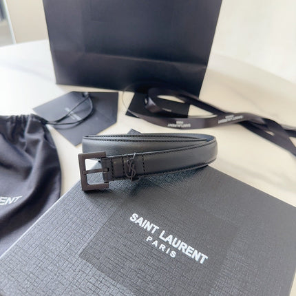 YSL 25S BELT 20 MM IN BLACK CALFSKIN 540224