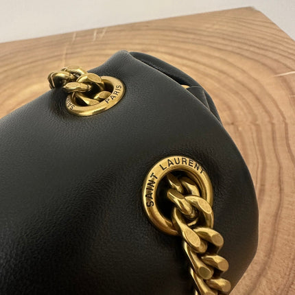 CALYPSO 26 BLACK LAMBSKIN CHAIN BAG
