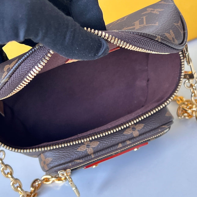 LV 25S MINI BUMBAG 17 IN BROWN MONOGRAM CALFSKIN GOLD HARDWARE