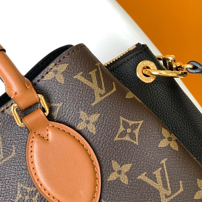 LV 25S OPÉRA MEDIUM BAG 36 IN BROWN AND BLACK MONOGRAM CALFSKIN GOLD HARDWARE