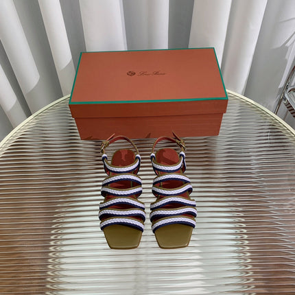 LP SPRIGHTLY CHARMS SANDAL WHITE AND OLIVE CALFSKIN