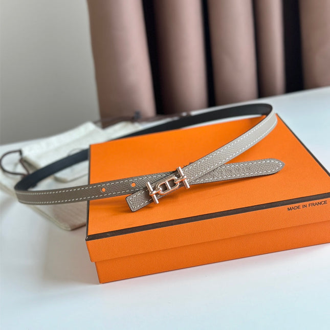 HM ANCRE BUCKLE & REVERSIBLE BLACK AND KHAKI BROWN LEATHER STRAP 13MM COPPER HARDWARE
