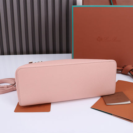 EXTRA BAG L27 IN BLUSH PINK GRAINED CALFSKIN WITH SILVER  HARDWARE