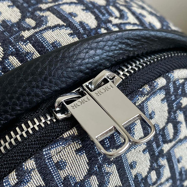 SMALL BACKPACK 32 BLUE OBLIQUE JACQUARD