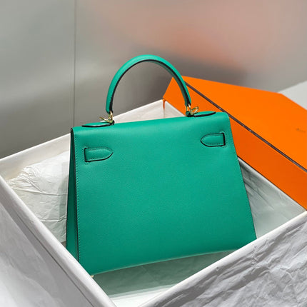 KELLY 28CM IN VERT VERTIGO EPSOM CALFSKIN GOLD HARDWARE