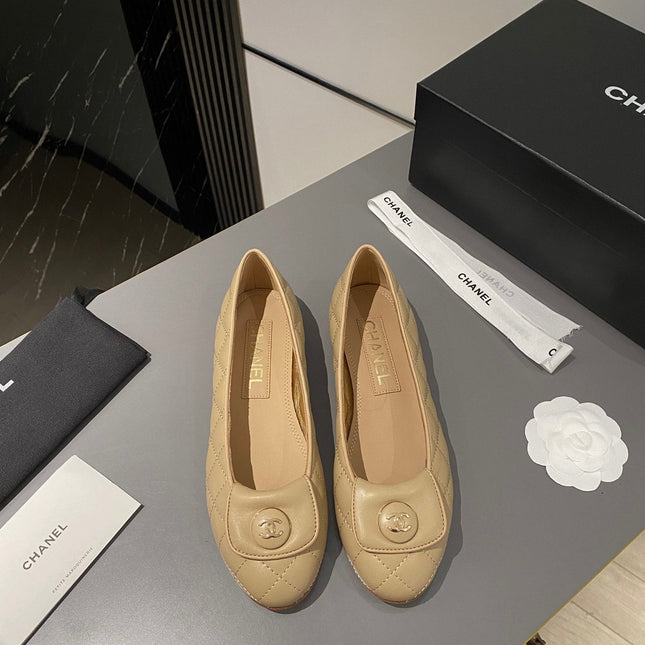 BALLET FLAT BEIGE CREAM LAMBSKIN