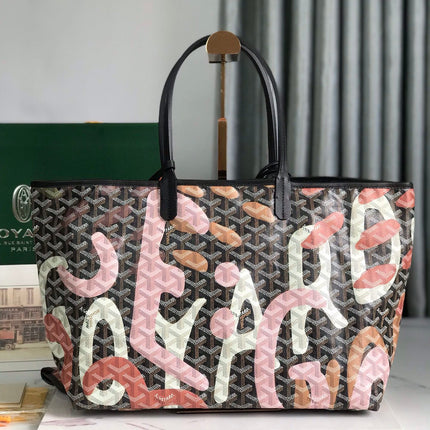 SAINT LOUIS PM BAG 34 IN PINK LETTRES CAMOUFLAGE GOYARDINE CANVAS