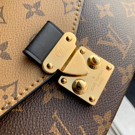 POCHETTE MÉTIS EAST WEST 21.5 IN BROWN MONOGRAM COATED CANVAS AND CALFSKIN