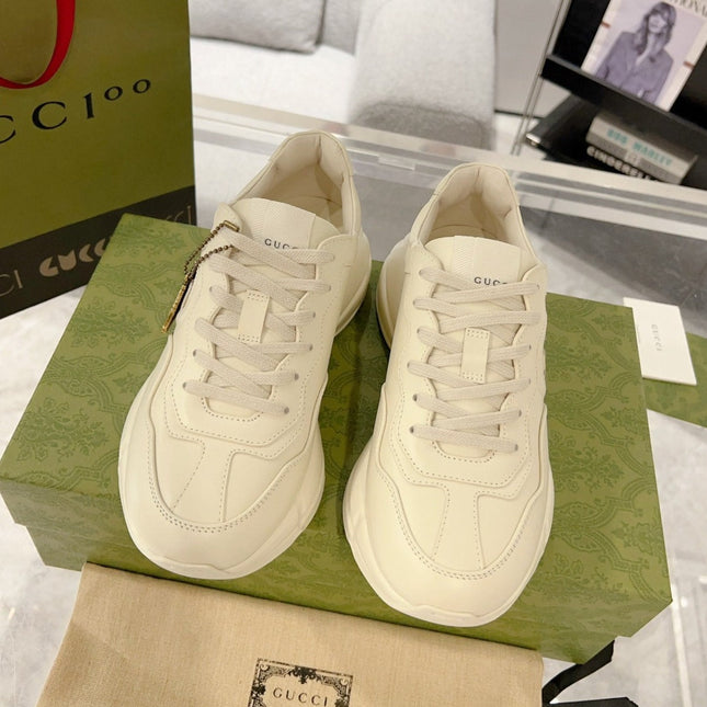 GG Rhyton Trainer Leather White Black