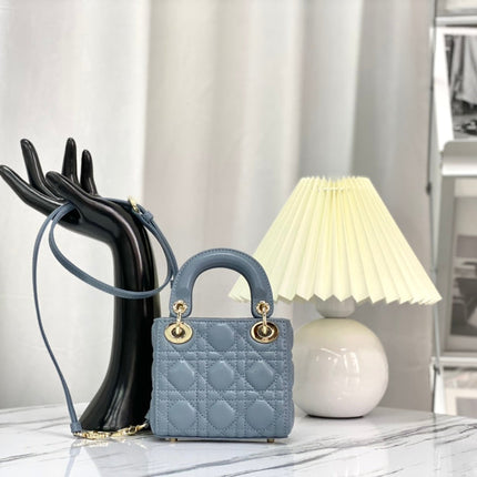 MICRO LADY 12 BAG IN BLUE SAPPHIRE LAMBSKIN