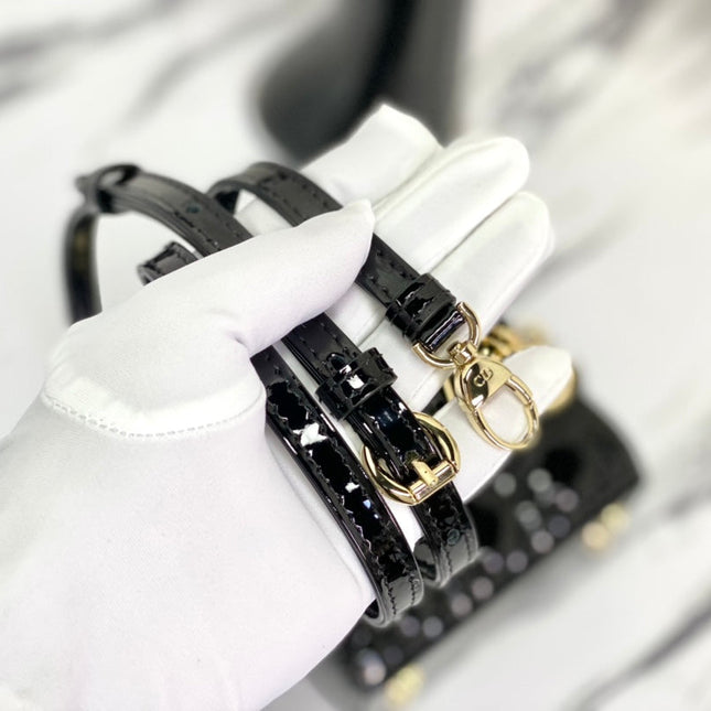 MICRO LADY 12 BAG IN GLOSSY BLACK LAMBSKIN