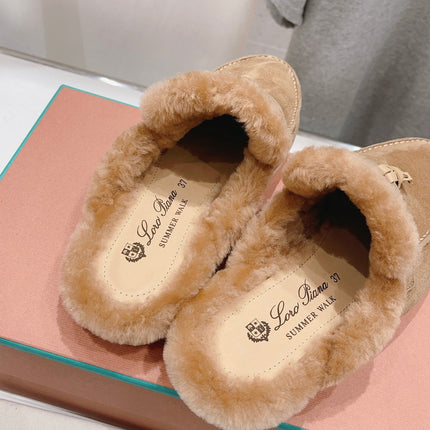 LP CHARMS WALK BABOUCHE LOAFERS TAWNY FLEECE