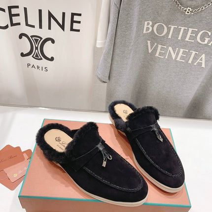 LP CHARMS WALK BABOUCHE LOAFERS BLACK FLEECE