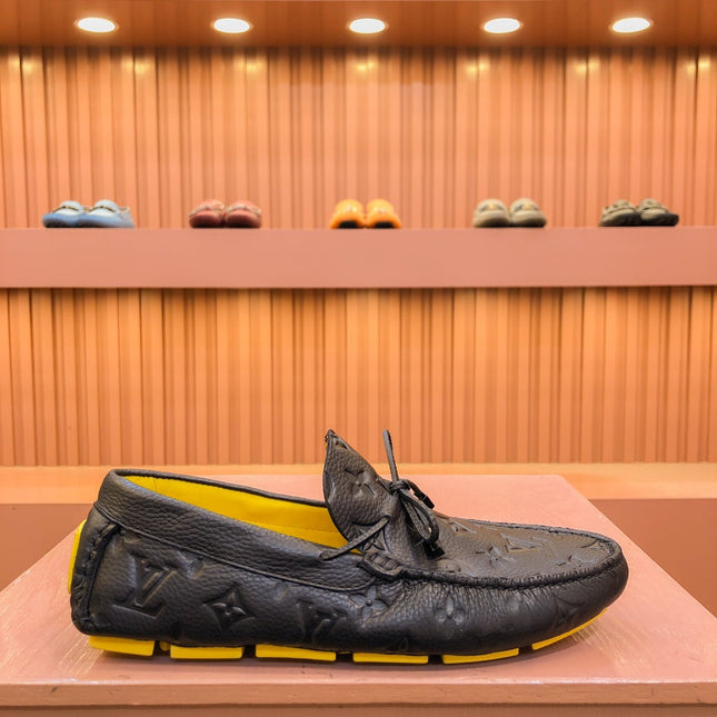 LV LOAFER IN BLACK EMBOSSED CALFSKIN