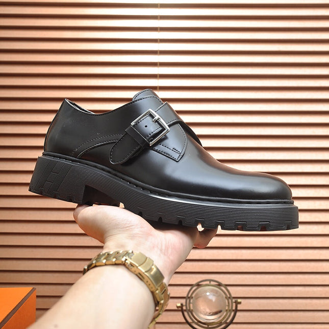 HM MONK STRAP GLOSSY BLACK CALFSKIN