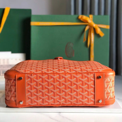 SAINT JEANNE BAG 35 IN RED ORANGE GOYARDINE CANVAS AND CALFSKIN