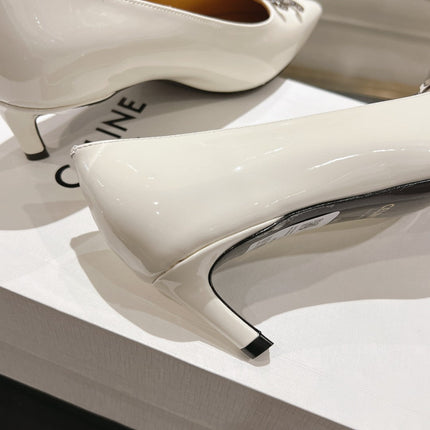 HIGH-HEELS 5 CM IN WHITE CALFSKIN