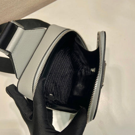 CHEST BAG 20 IN ECHO GRAY SAFFIANO LEATHER