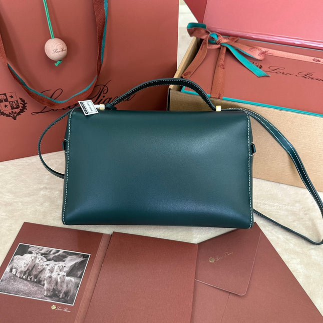 EXTRA BAG L27 IN PEACOCK BLUE SMOOTH CALFSKIN WITH GOLD HARDWARE
