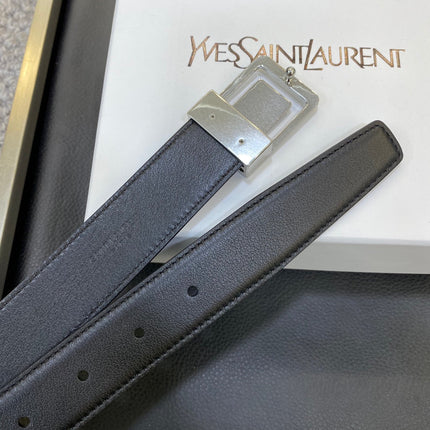YSL 25S BELT 30 MM IN BLACK CALFSKIN 548095