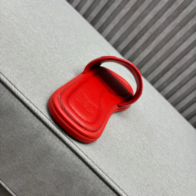 LV VENICE MULE SLIPPERS CHERRY RED DAMIER