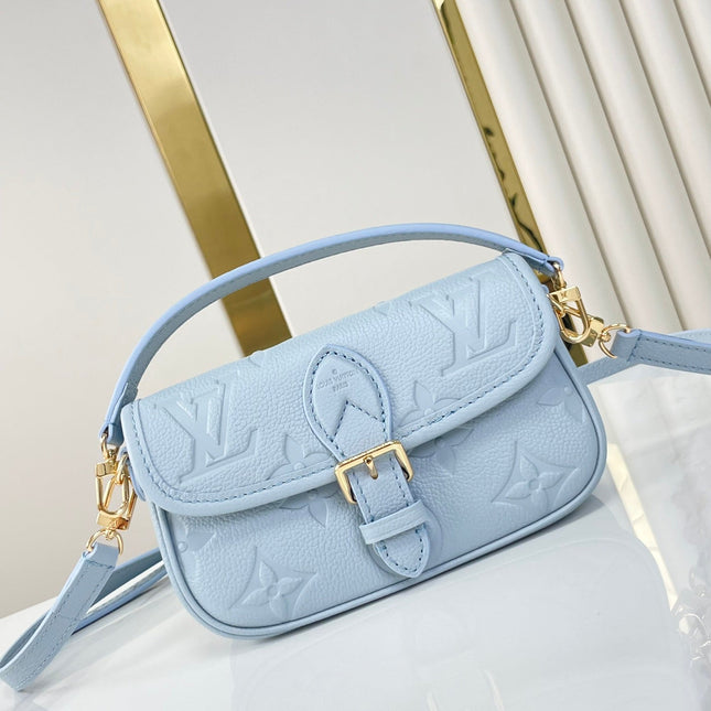 NANO DIANE 19 IN BEAU BLUE MONOGRAM EMPREINTE LEATHER