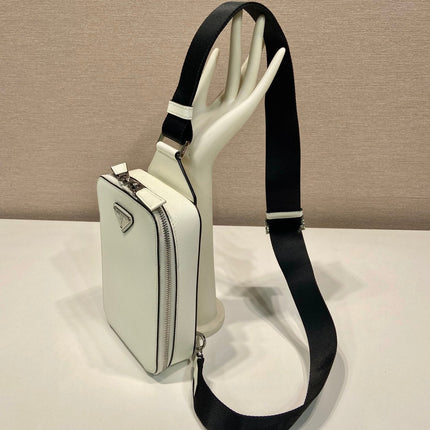CHEST BAG 20 IN WHITE SAFFIANO LEATHER