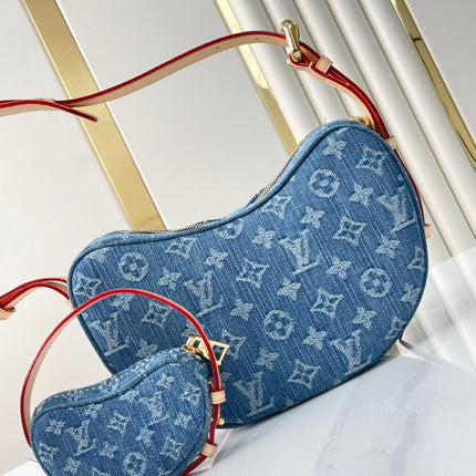 CROISSANT 25 IN BLUE MONOGRAM DENIM