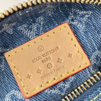 NANO SPEEDY 16 IN BLUE MONOGRAM DENIM GOLD HARDWARE