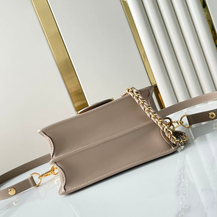 DAUPHINE MINI 20 IN MEDIUM BROWN EPI GRAINED CALFSKIN GOLD HARDWARE