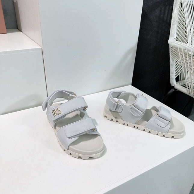 Sandals White Sheepskin With Stylized Straps