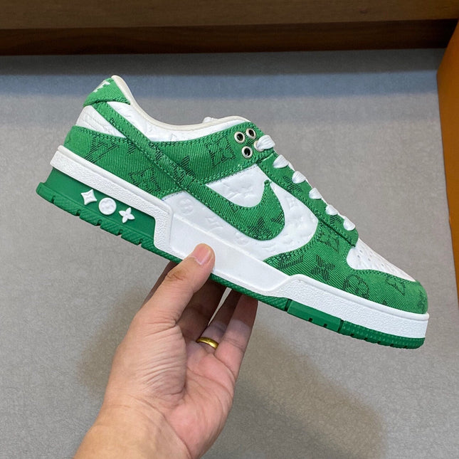 AIR TRAINER IN COOL GREEN MIX WHITE CALFSKIN