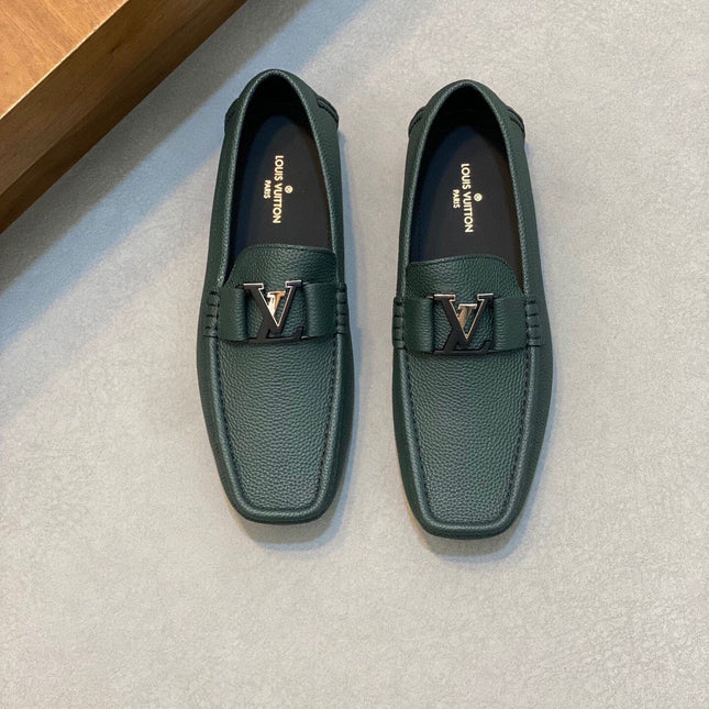LV LOAFER IN GREEN FOREST WRINKLE CALFSKIN