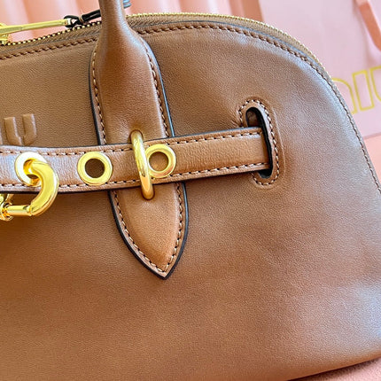 AVENTURE NAPPA BAG 33 IN CARAMEL BROWN LAMBSKIN GOLD HARDWARE