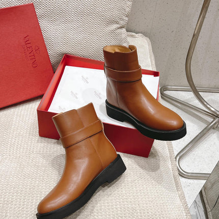 VLOGO LOCKER BRONZE BROWN CALFSKIN ANKLE BOOT 40MM