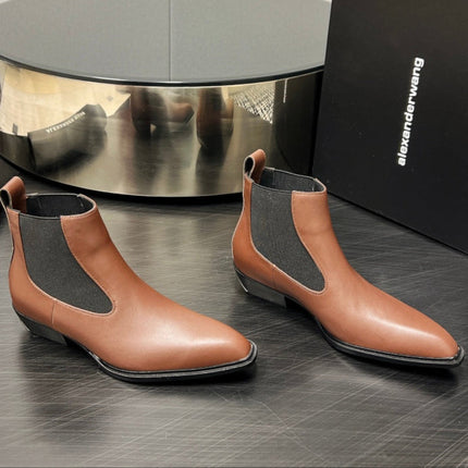 KANE 45MM ANKLE BOOT IN UMBER BROWN CALFSKIN